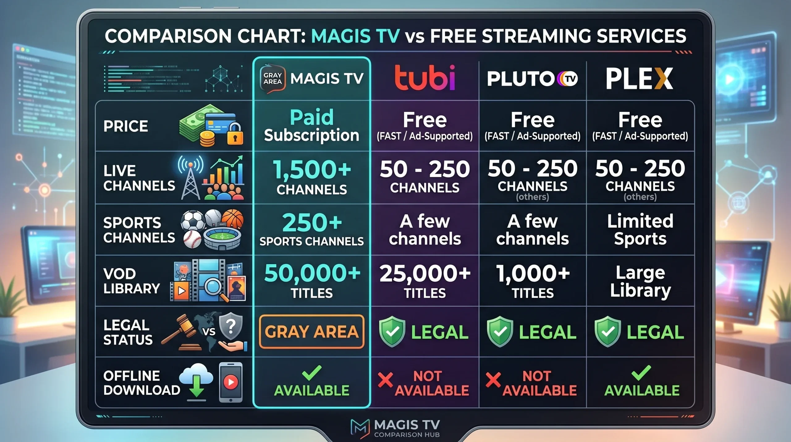 Comparativa Magis TV vs otras apps